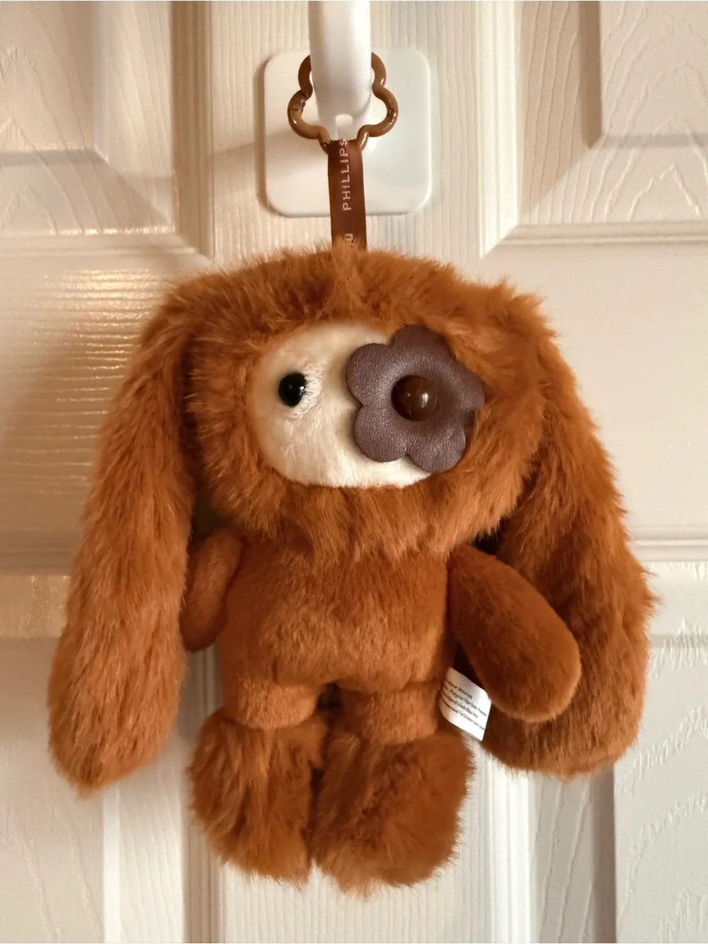 Furry Brown Rabbit Bunny with Floppy Ears Keychain / Charm
